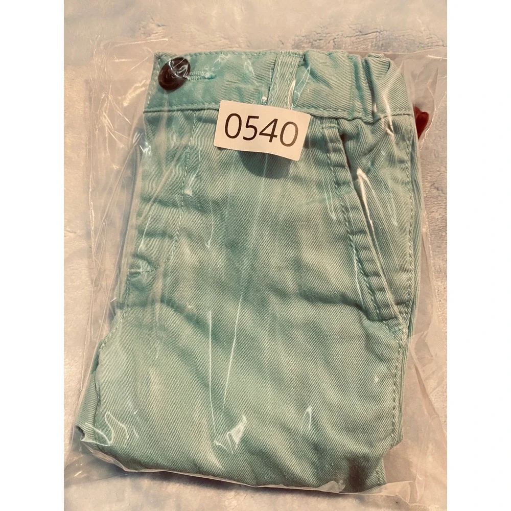 The Childrens Place Boys Chino Pants Bundle 9-12M Burgundy Mint Green Cotton 2pk